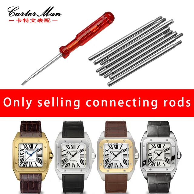 Pasek śrubowy do zegarka Cartier Santos 100 ucho korbowód śruba pin 20mm 23mm akcesoria do zegarków korbowód