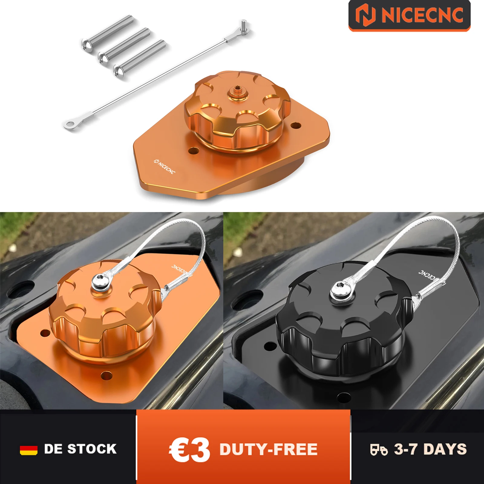 NICECNC pour KTM 690 SMC R 690 Enduro /R 690 SMCR 2019-2024, couvercle de bouchon de réservoir de carburant, couvercle de bouchon de remplissage de carburant, 690 Enduro /R 690 SMC /R 2023 2022 2021 2020 2019