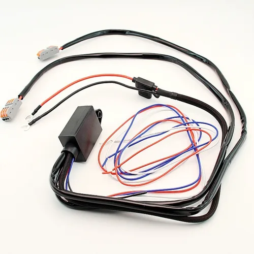 Imagen 2 del producto Interruptor de control remoto inalámbrico LED para motocicleta, grupo de cables para faros delanteros uno a dos, arnés de cableado para automóvil con función de flash de explosión, control de luz lejana y cercana
