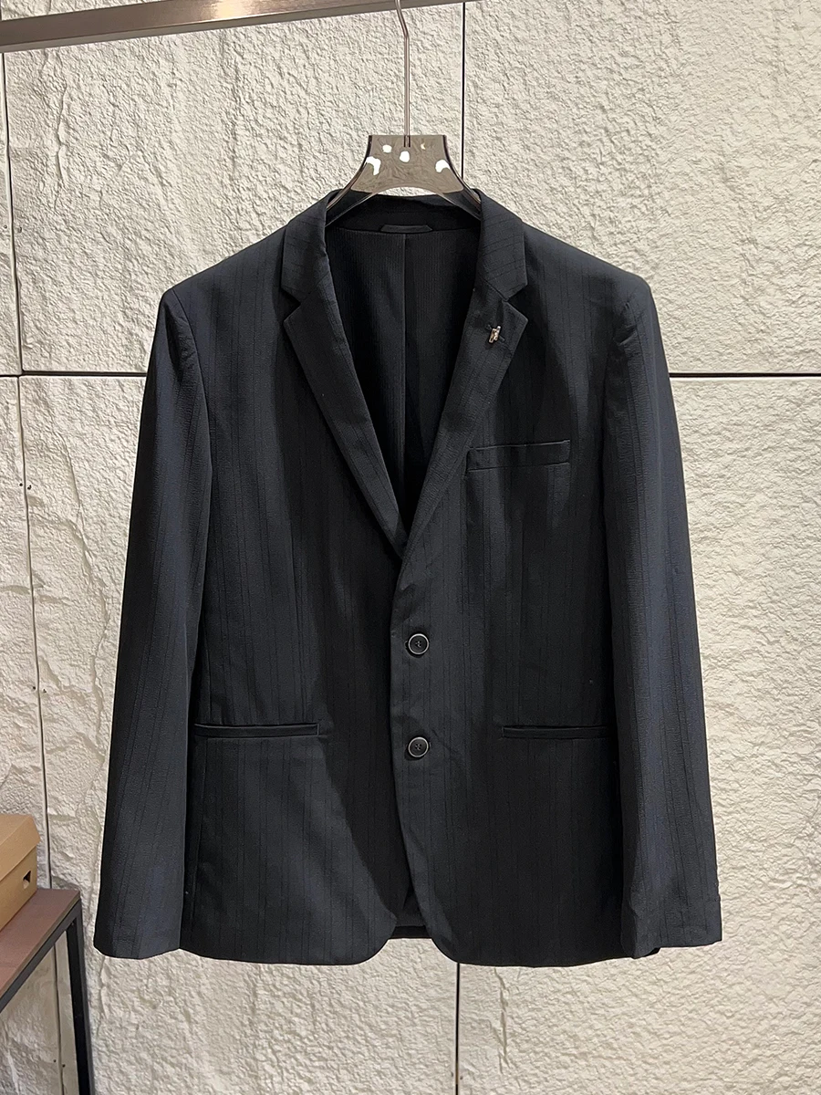 

Casual H-Series Men's Classic Slim Fit Texture Spring Lightweight Notch Lapel Suit Jacket Breathable Fashion Urban Style