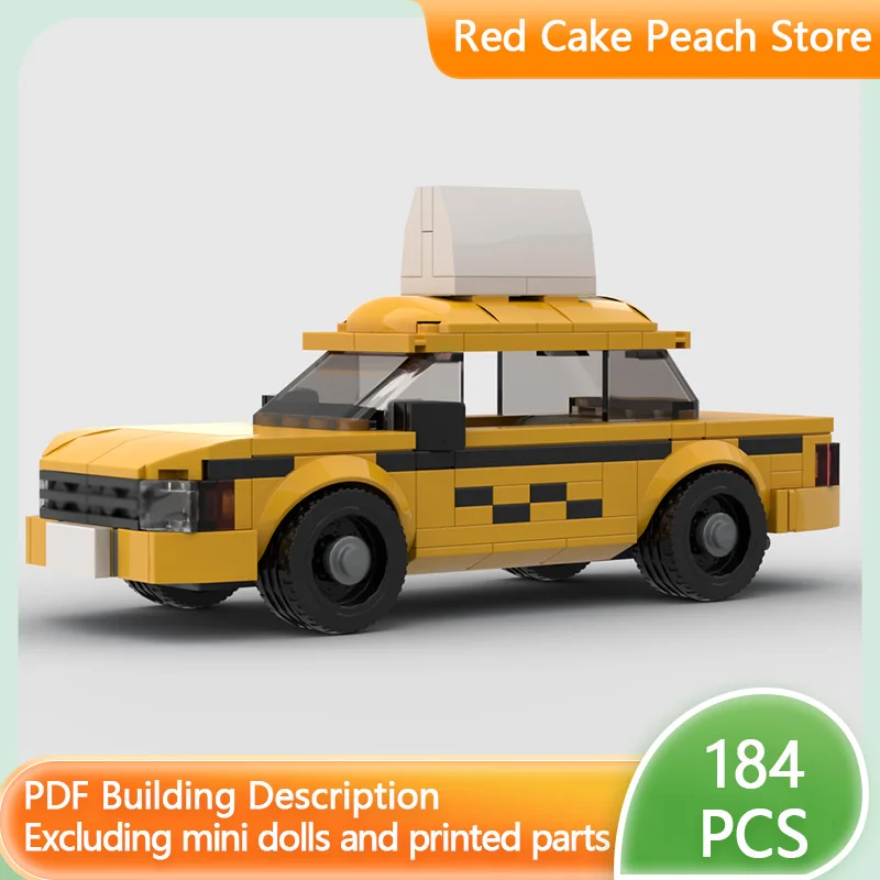 

Speed Racing Car Model MOC Building Bricks Yellow Taxi Cab Modular Technology Children Holiday Gifts Assemble Toys Suit
