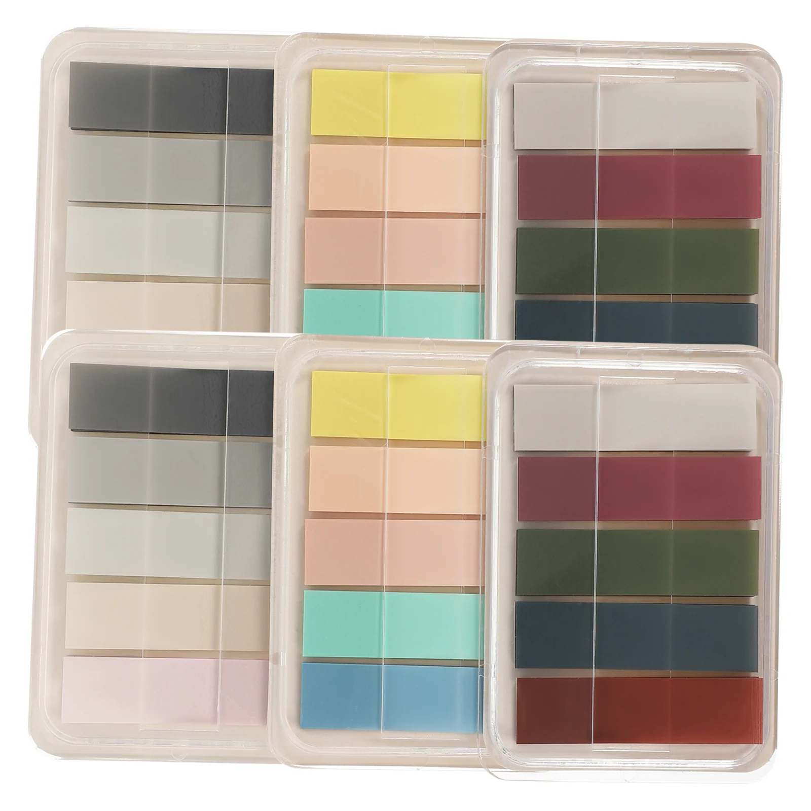 6 Boxen tragbare farbige Klebestreifen, praktische Lesestreifen, geeignet für Anfänger, Markierungsstreifen, Lesezeichen, selbstklebende Lesestreifen