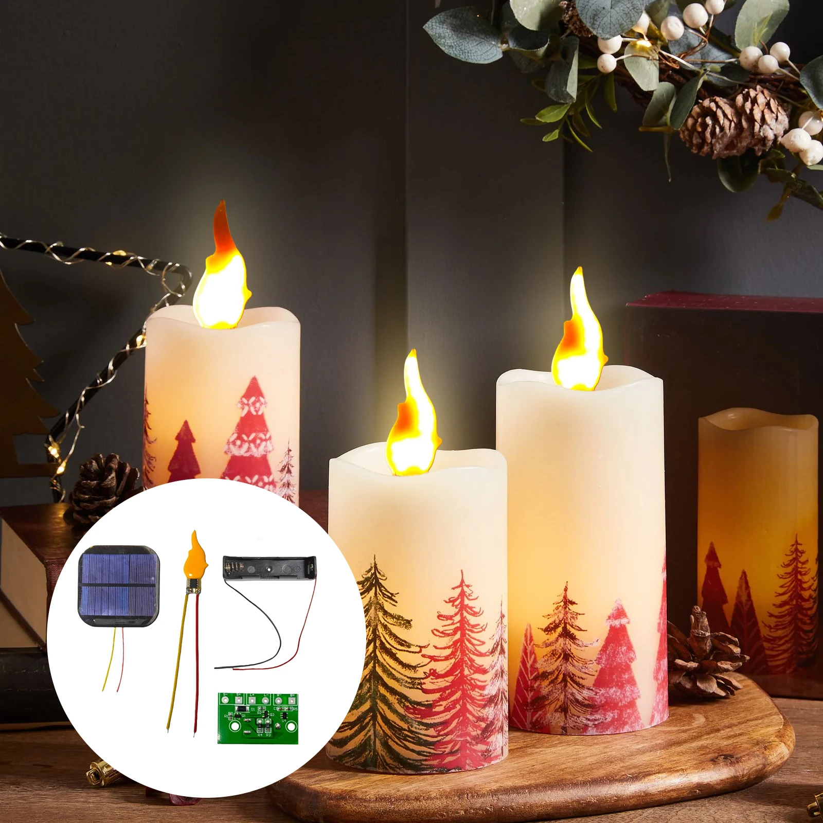 

Плата управления для лампы-факела 3.7В с отсеком для батареек, реалистичный эффект мерцания для декора на Хэллоуин и Рождество, лампы-факелы