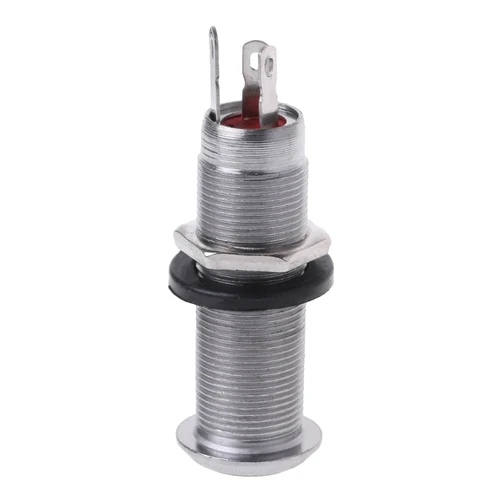 1 Uds. Conector de salida de cilindro de bajo de guitarra cromado, pieza de 1/4""