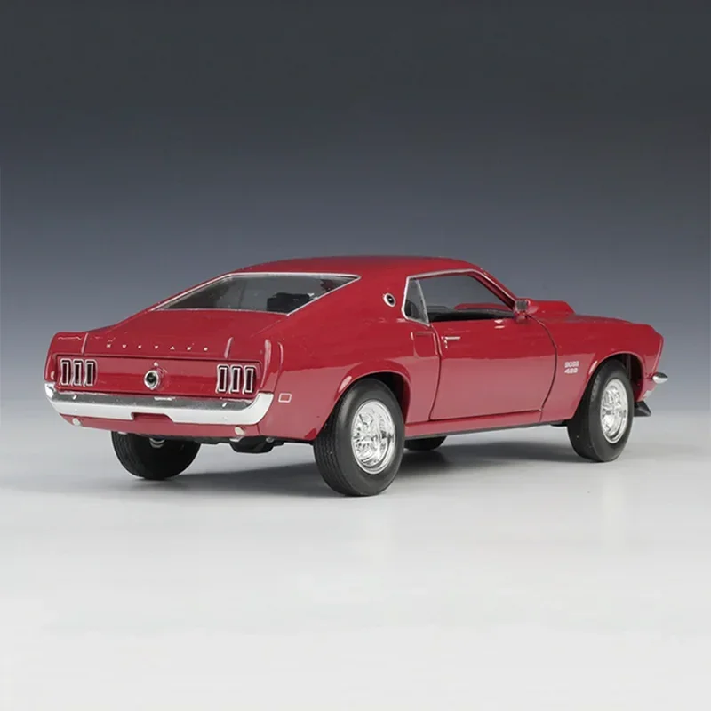 About 19CM 1/24 Scale Metal Alloy Classic Car Diecast Model 1969 Ford Mustang Boss 429 Toy Welly Collecection Toy for Kids Child