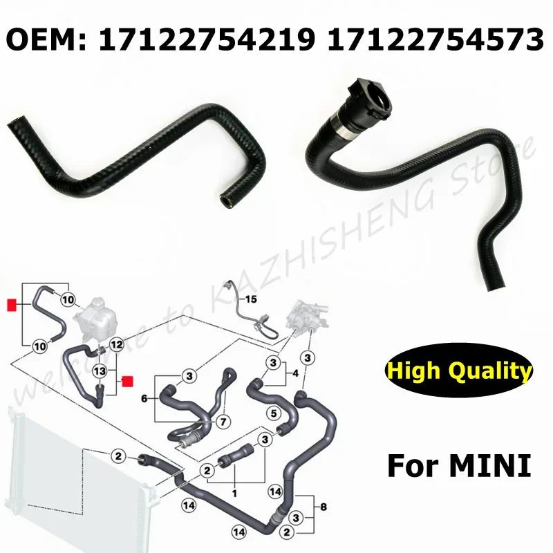 17122754219 17122754573 17122754213 Car Accessories Water Tank Radiator Hose For MINI Cooling System Coolant Hose