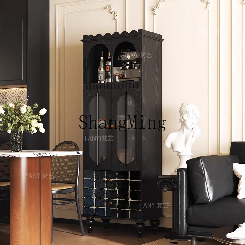 

ZYY modern simple solid wood wine cabinet household integrated wall dining side cabinet living room decorative locker