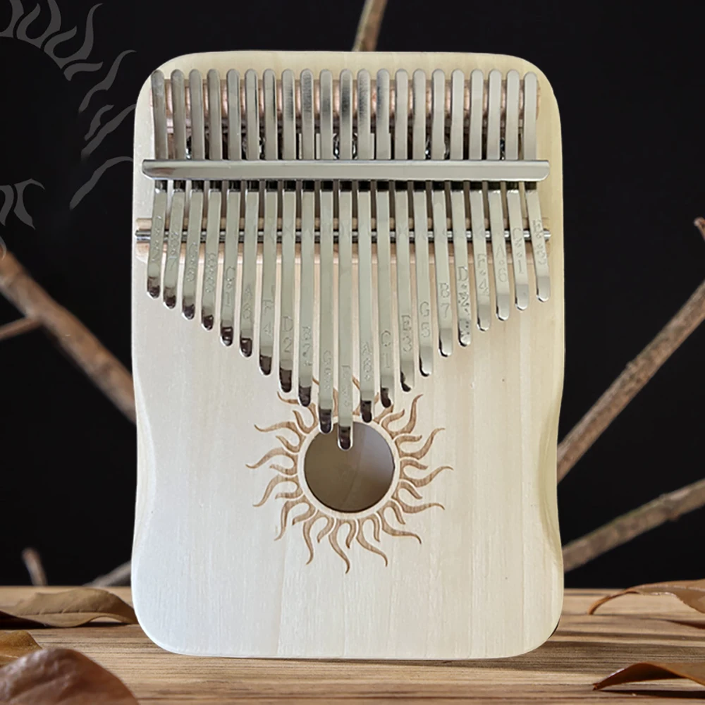 Hluru 21-Tasten Kalimba aus Ahornholz 17-Tasten Daumenklavier Tragbares Fingerklavier für Anfänger Mbira Geschenk für Kinder und Erwachsene