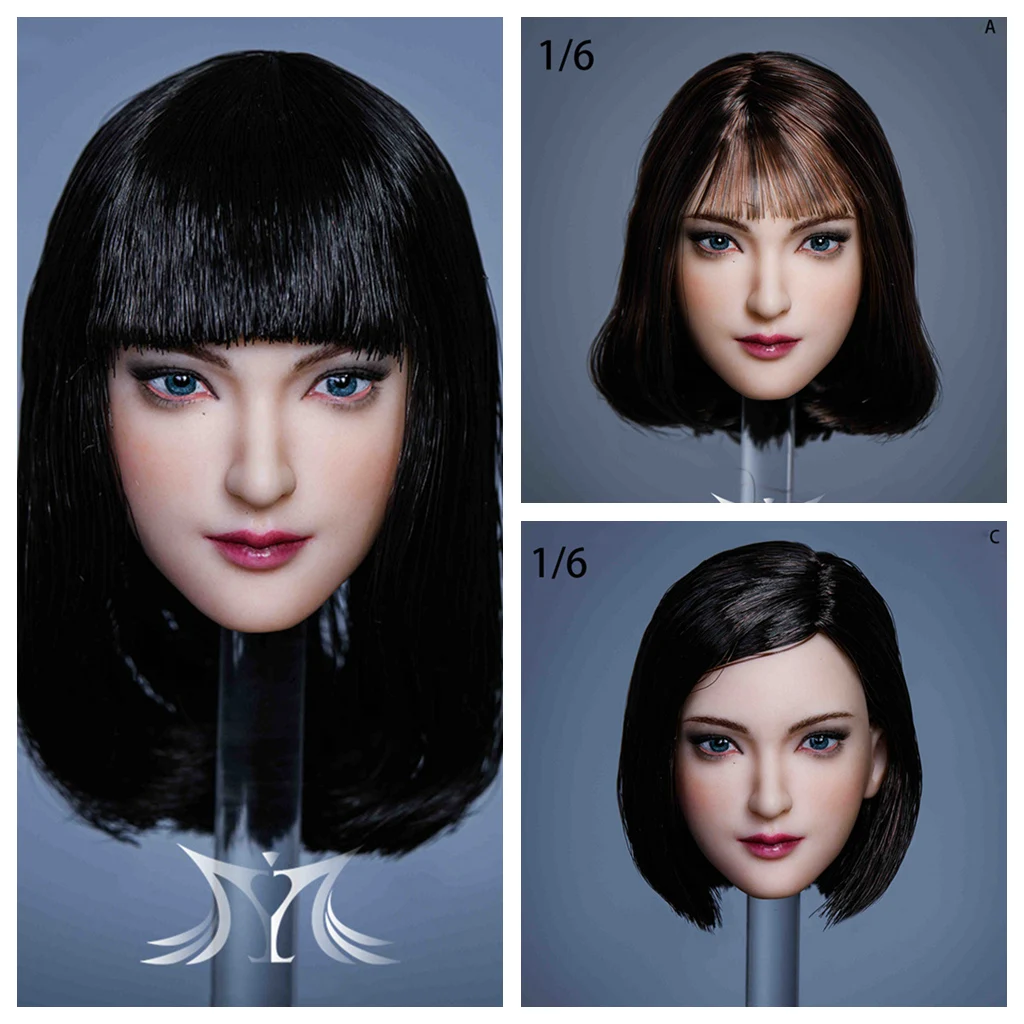 女の子のための人形のアクションフィギュア12インチの女性の頭収集可能なフィギュアモデルb07491-6