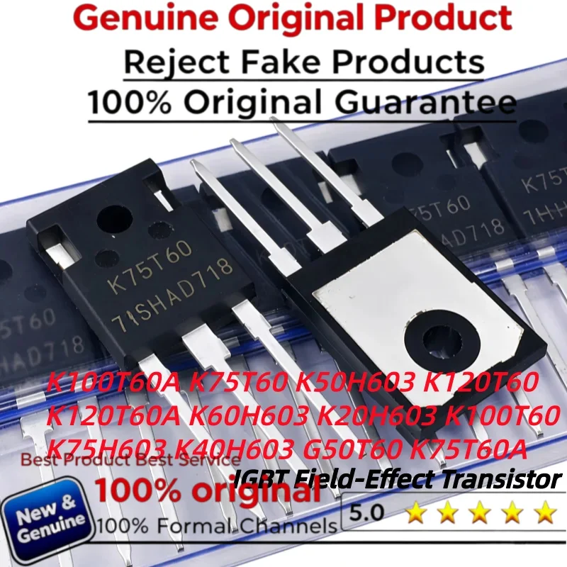 5pcs new K100T60A K75T60 K50H603 K120T60 K120T60A TO-247 K60H603 K20H603 K100T60 K75H603 K40H603 G50T60 K75T60A