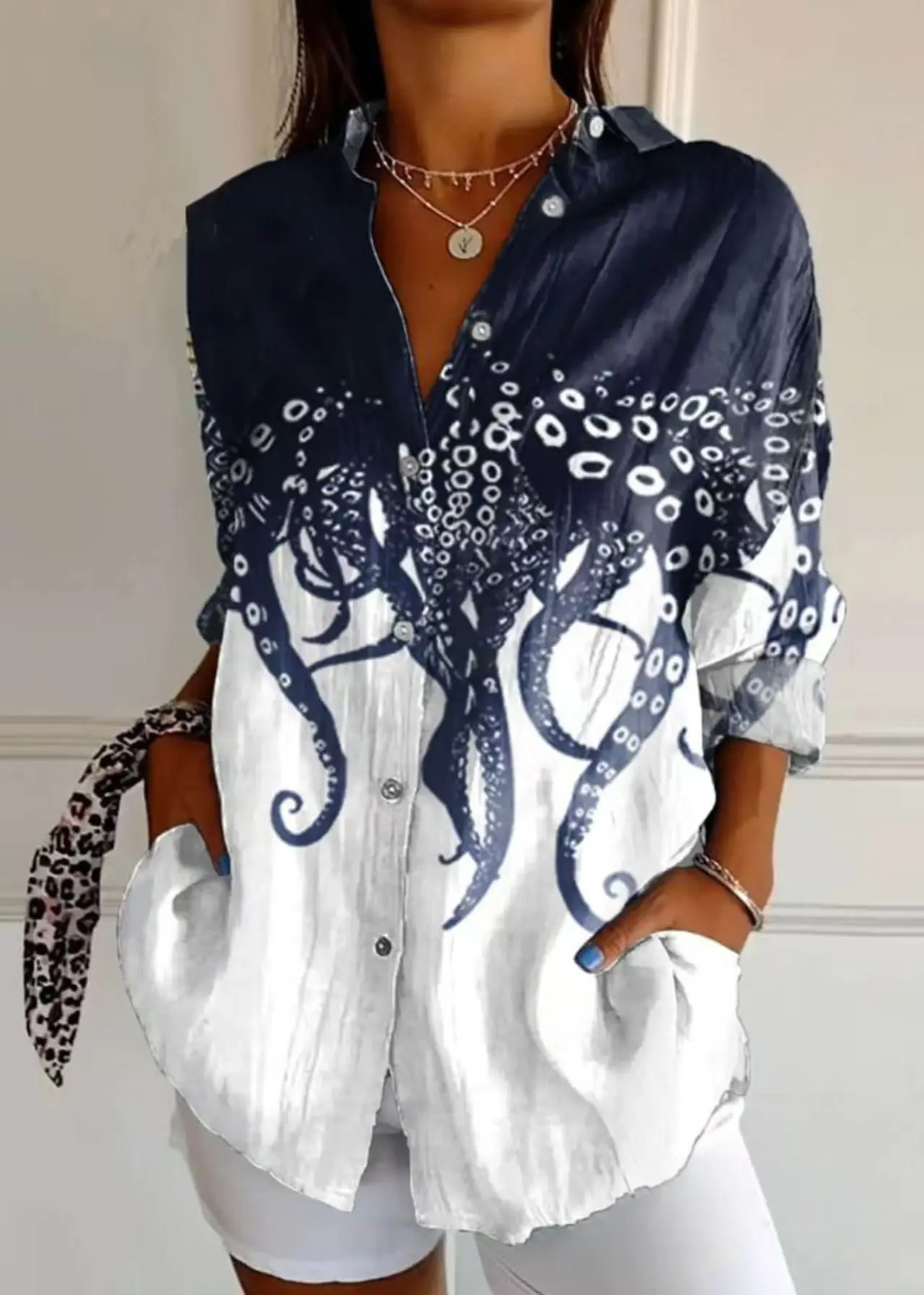 2025 new women's shirts Summer European and American hot-selling trend half-sleeved shirts printed 3D shirts