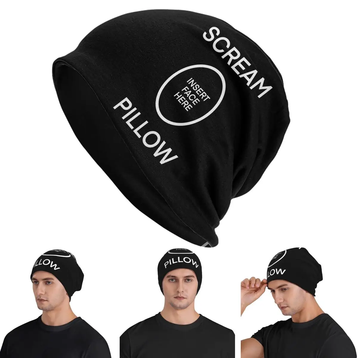 

Крик Подушка Skullies Шапки Шапки Теплые осенне-зимние уличные шапки Вязаные шапки для мужчин Женщин Взрослых