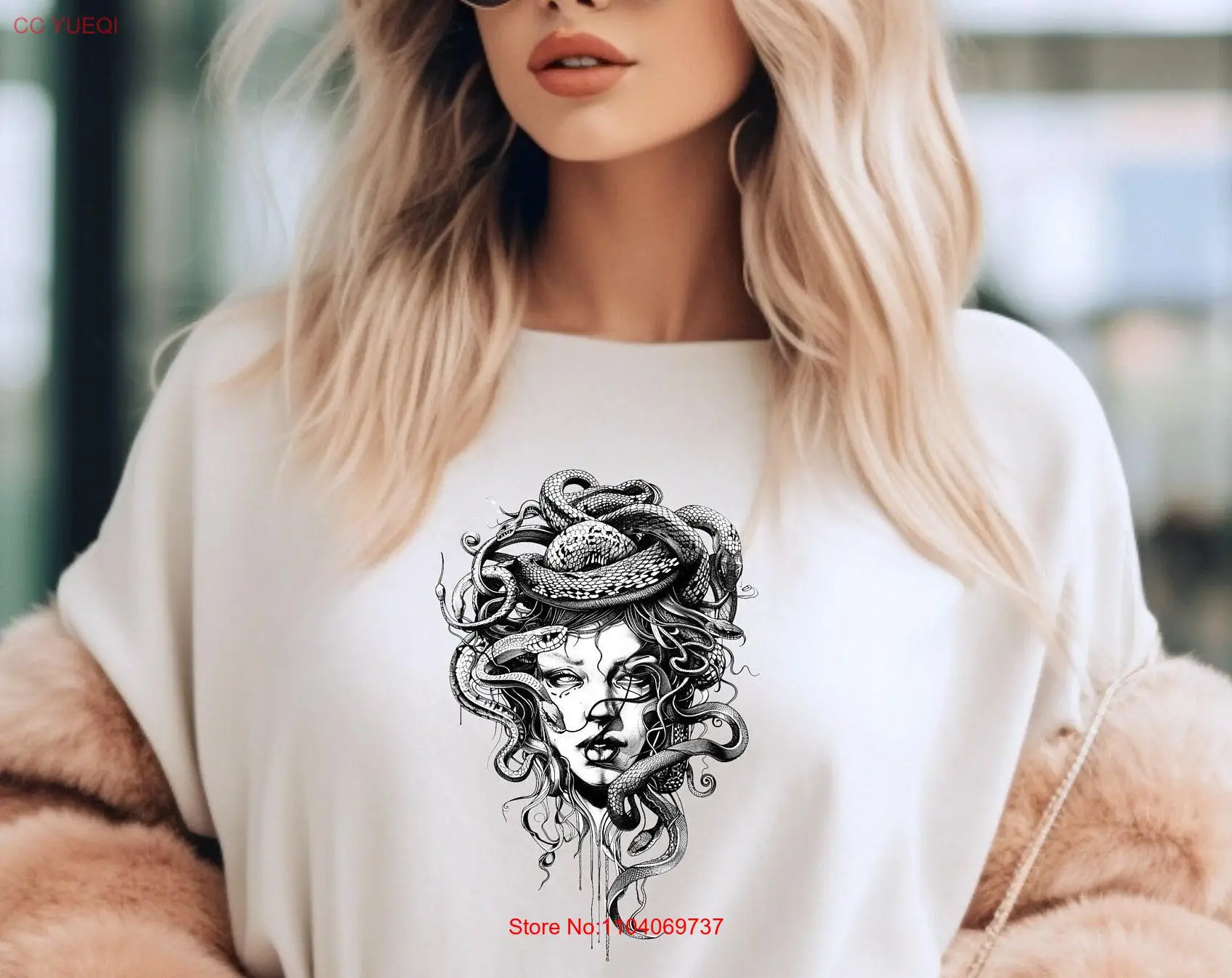 Witchy Mythology Greek Goddess shirt Snake Aesthetic Apparel Gorgon Fantasy Retro Feminist T tee long or short sleeves