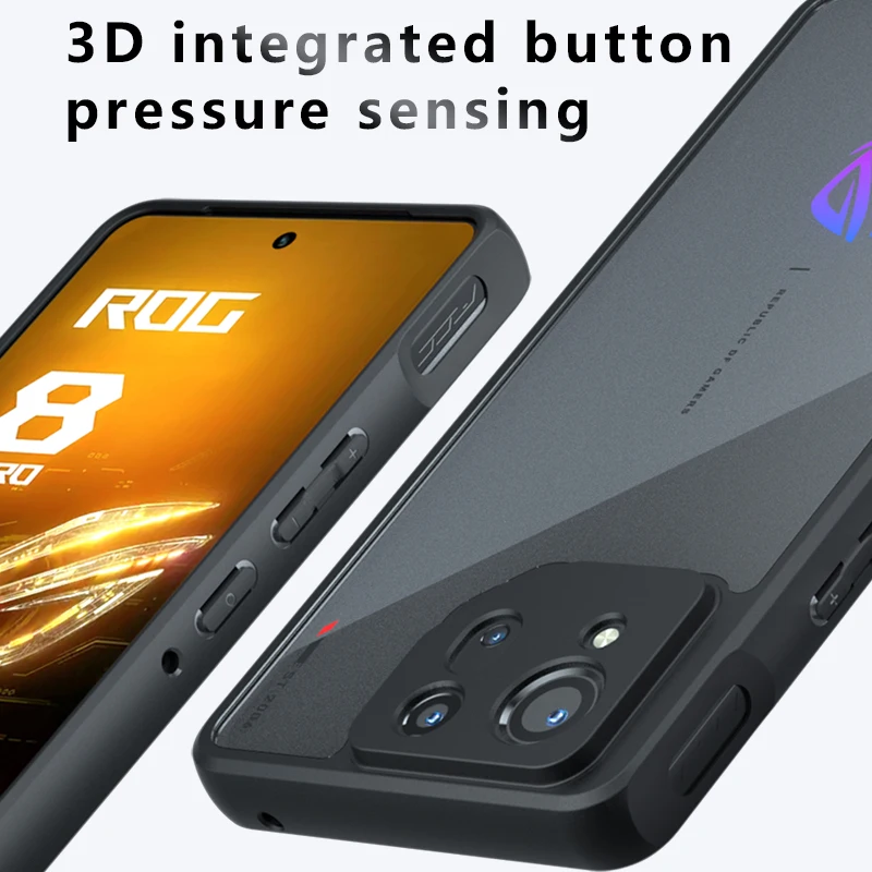 For Asus ROG Phone 8 TPU Border Case Cover 3D Intergrated Button Case Asus ROG Phone 8 Pro Anti Drop Airbags Covers ROG Phone 7