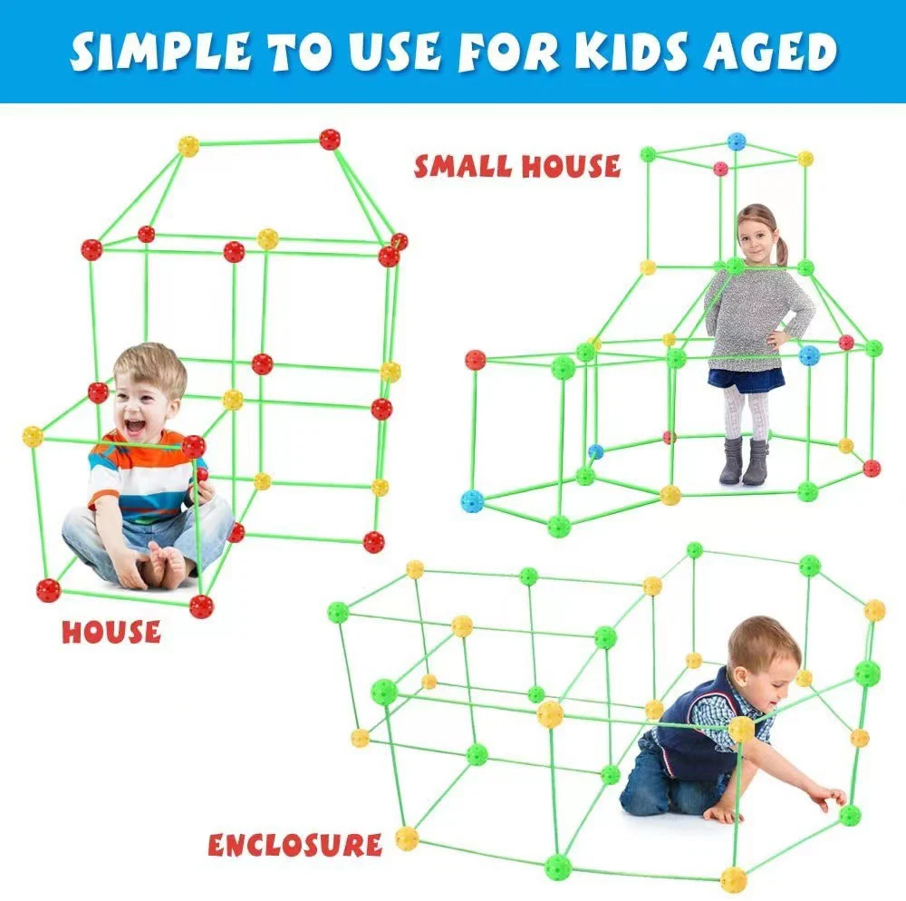 Creative Children Versatile Building Blocks Toy DIY Beaded Tent Funny Paly House Architectural Game Blocks Model Set Toy for Kid