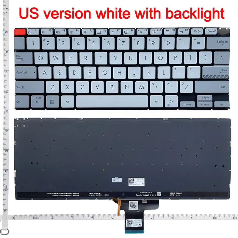 Imagem -03 - Teclado de Laptop Americano para Asus Vivobook Pro14x M7400 M4700 M4700qc M4700pc M7600 M3400 M3401 M3401q X7400 X3400 X3400p K3400p