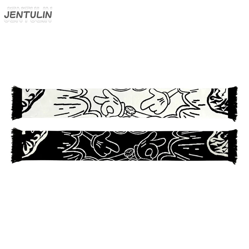 

New Autumn Winter Y2k Fashionable Vintage High Street Creative Classic Casual Style Knitting Scarf Thick Soft Unisex Scarfs