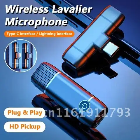 Jelly Comb micrófono inalámbrico para iPhone tipo C, PC, Clip de solapa de ordenador, micrófono profesional, altavoz para transmisión en vivo