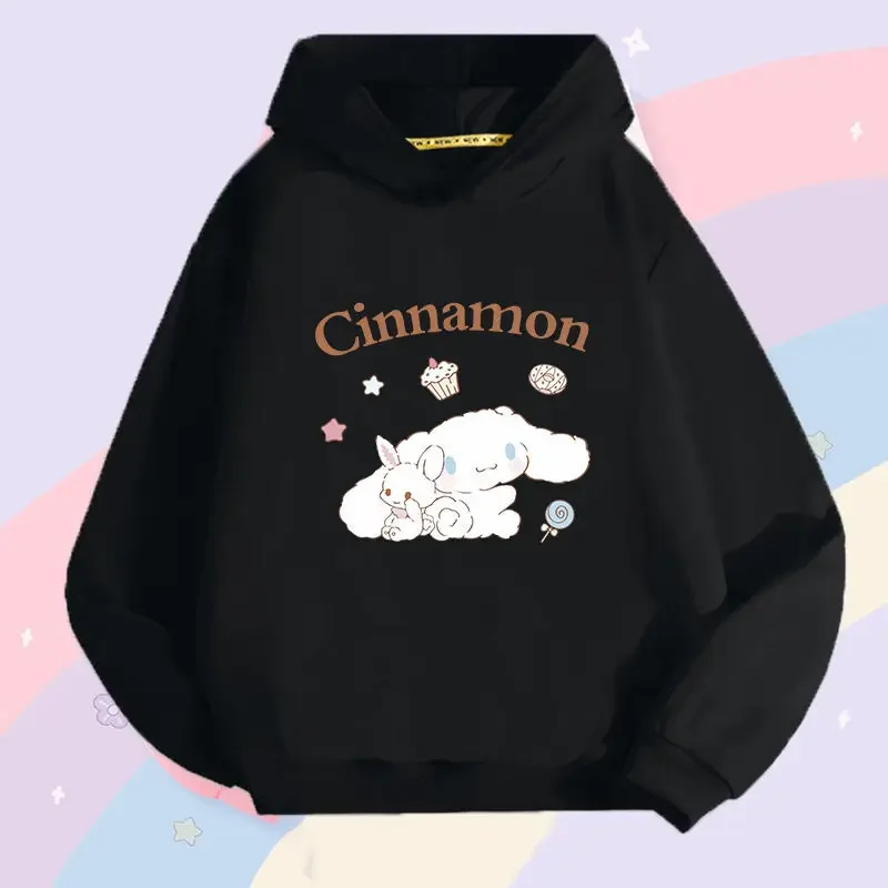 

Sanrio Kawaii Cinnamoroll Girls' Hooded Sweatshirt Anime Cartoon Sweet Fashion Exquisite Soft Skin Friendly Long Sleeve Jackets