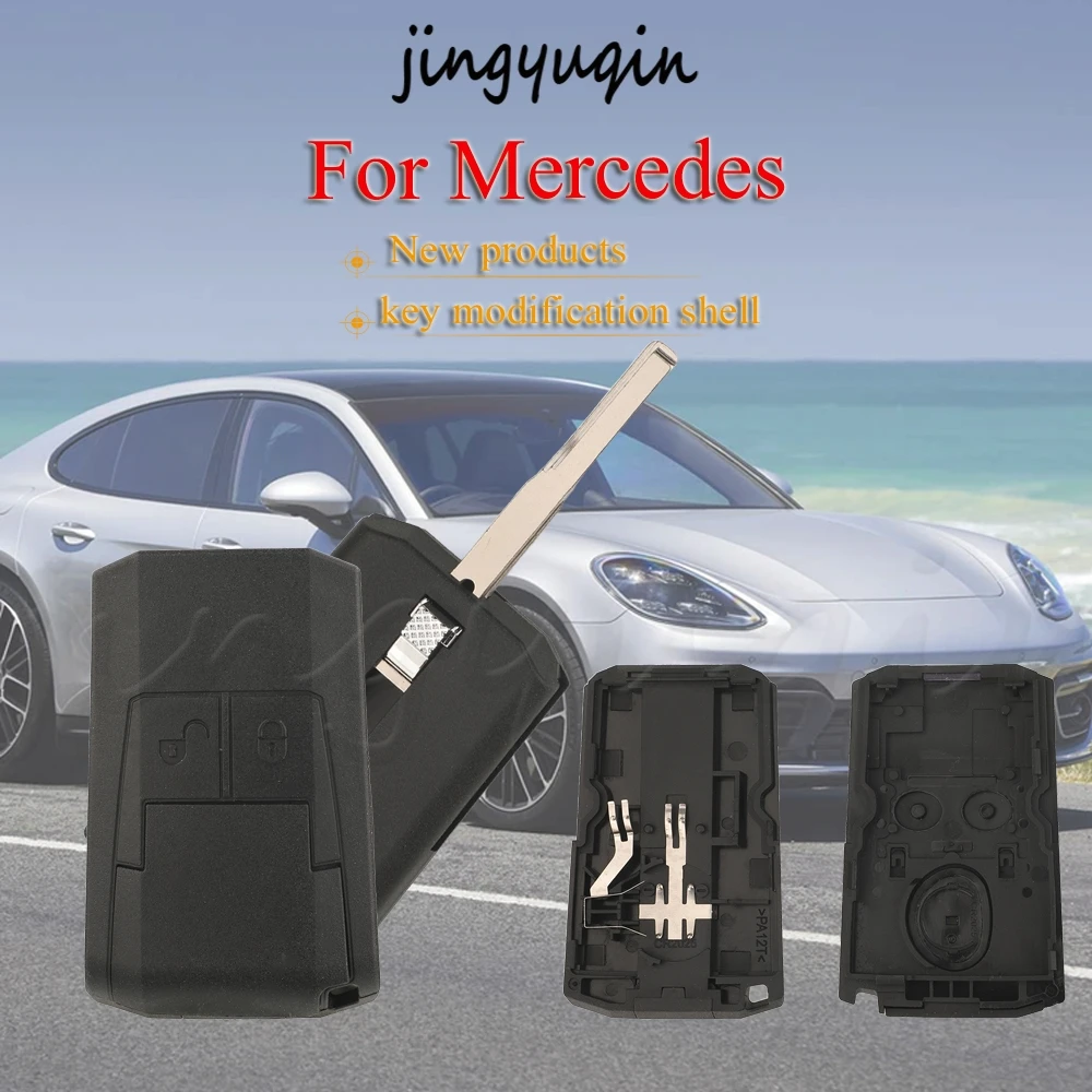 

Jingyuqin, 2 кнопки, новый флип-чехол для дистанционного ключа для Mercedes-Benz, корпус, 2 ключа, без логотипа для Mercedes-Benz Actros MP 4