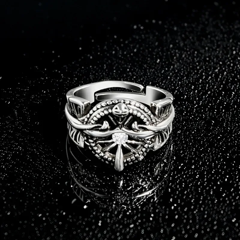 Final Fantasy 15 Shining Ring Male Lucius Anime Peripheral Ring Vintage Old Men's Open Ring Adjustable Jewelry Gift for Fans
