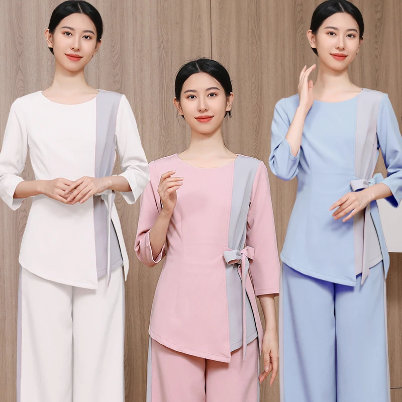 

Customized High-end Beauty Salon Overalls Women's Bath Pants Suit Massage Work Suit