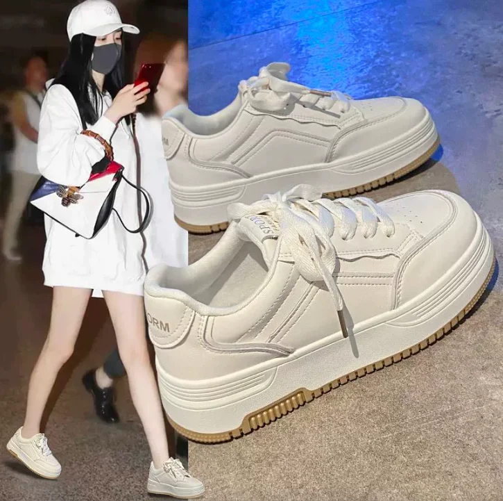 

women's sneakers Thick soled board shoes, women's white shoes, new Korean casual sports shoes