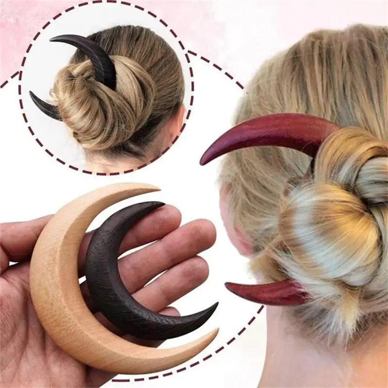 Women's Hair Accessory Handcrafted With Care Versatile And Stylish Perfect Gift Celebrity-endorsed Easy To Use Moon Hairpin