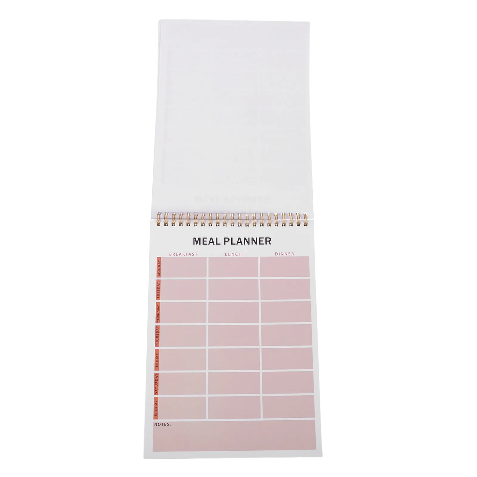 Cuaderno Planificador de Comidas Semanal, Encuadernado en Espiral, Abre Completamente, para Preparación de Comidas, Seguimiento Nutricional, Listas de Compras, Diario de Fitness, Saludable