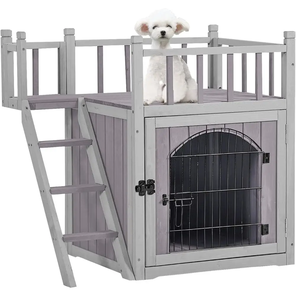 

Outdoor & Indoor Pet Houses with Stairs and 2 Entry Points
