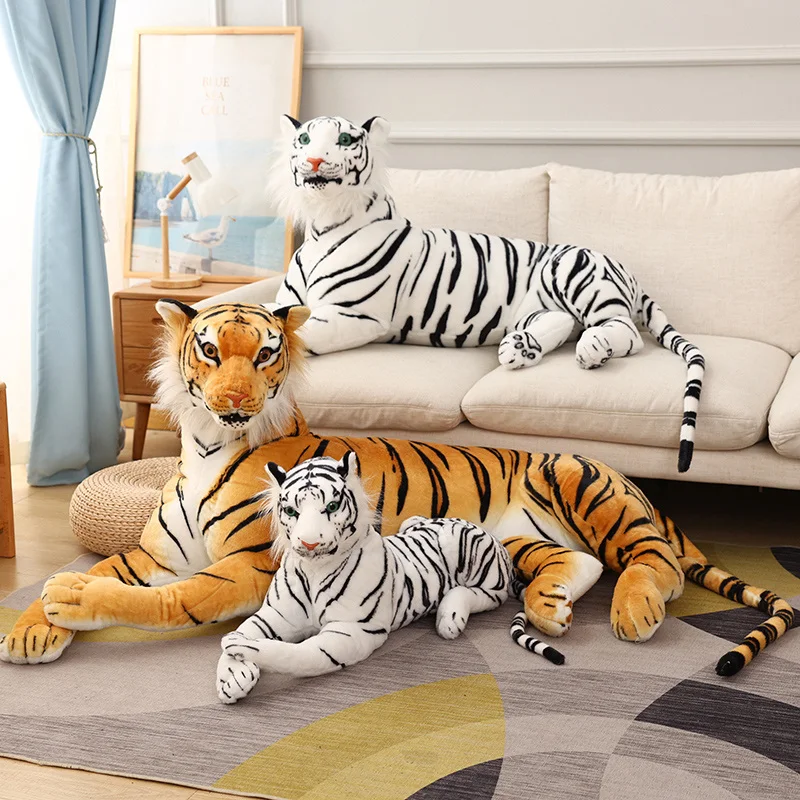 30/40/50/60/75/90cm Simulation Tiger Plush Toy Real Life Siberian Tiger Big Size Plushies Doll Soft Kids Toys Gifts Home Decor