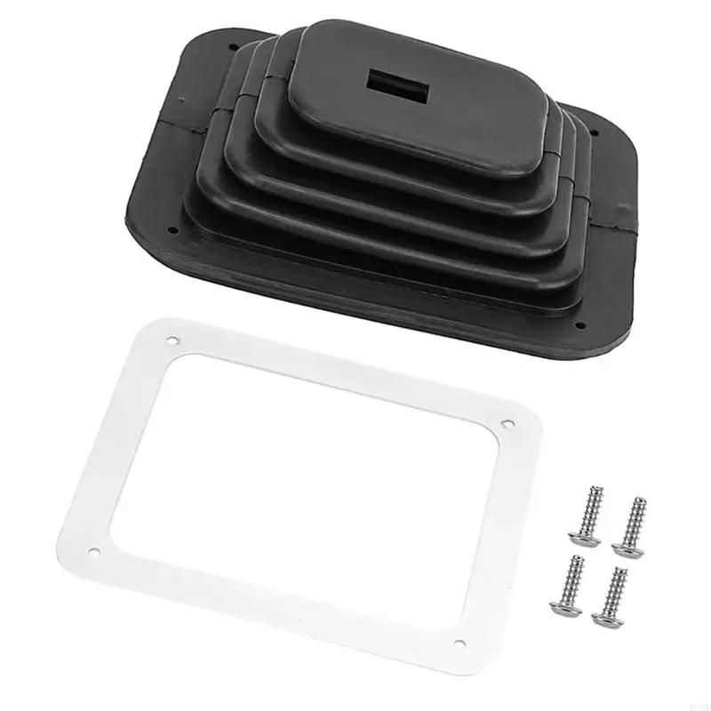 M76E Schalthebelmanschettensatz für GM350, Öffnungsabdeckung aus schwarzem Gummi mit Montagerahmen und Schrauben für – Detail 8