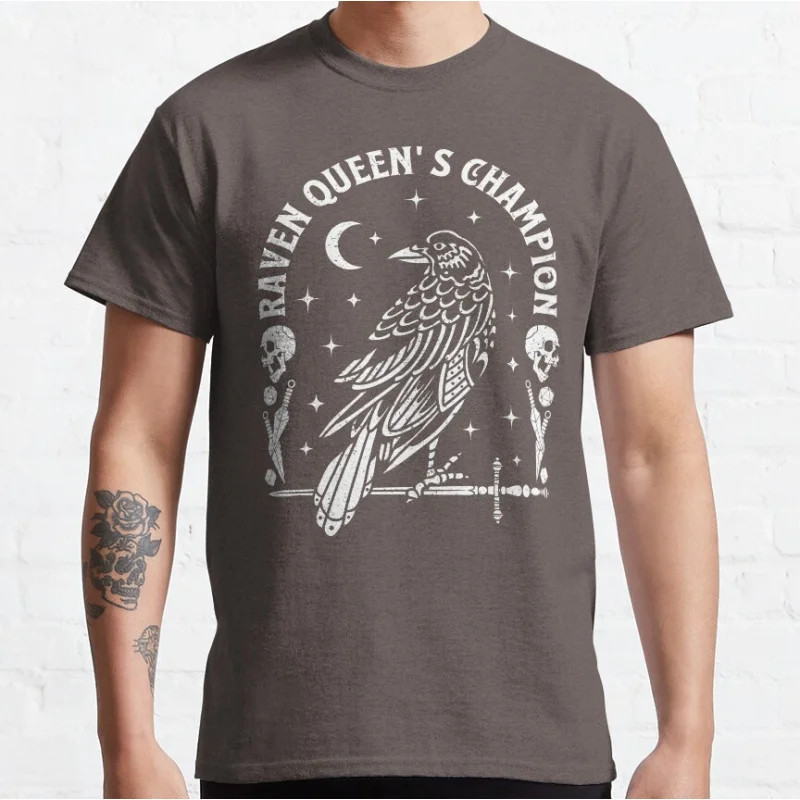 RAVEN QUEEN'S, Crow, skulls, warlock rogue daggers and dnd dice Norse Mythology valhalla animal T-shirt Large size Adult Tops
