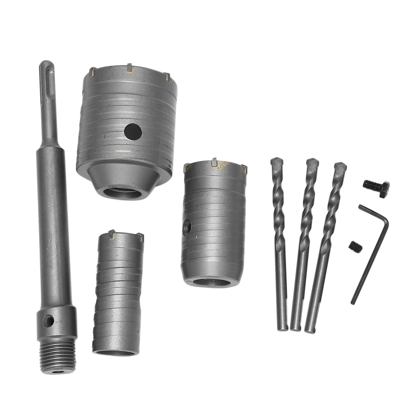 Concrete Hole Saw Kits SDS Plus Shank Wall Hole Cutter Cement Drill Bit Sets(30 40 60mm) with 220mm Connecting Rod