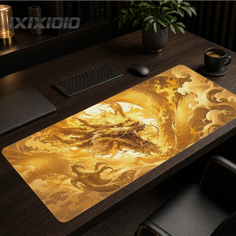 Mouse Pad Gaming Golden Dragon XL New Large Custom Mousepad XXL Desk Mats Office Carpet Natural Rubber PC Mice Pad Table Mat