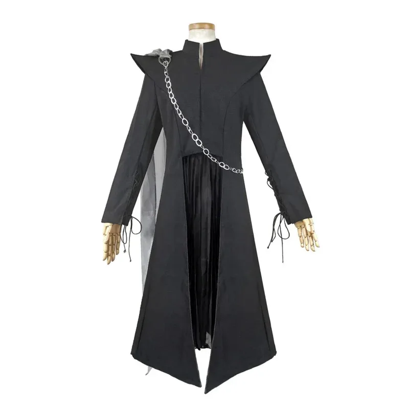 Игра сезона 7, костюм Дейенерис, черное пальто, парики, волосы для женщин и девочек, карнавальная форма, костюмы для косплея на Хэллоуин, khj