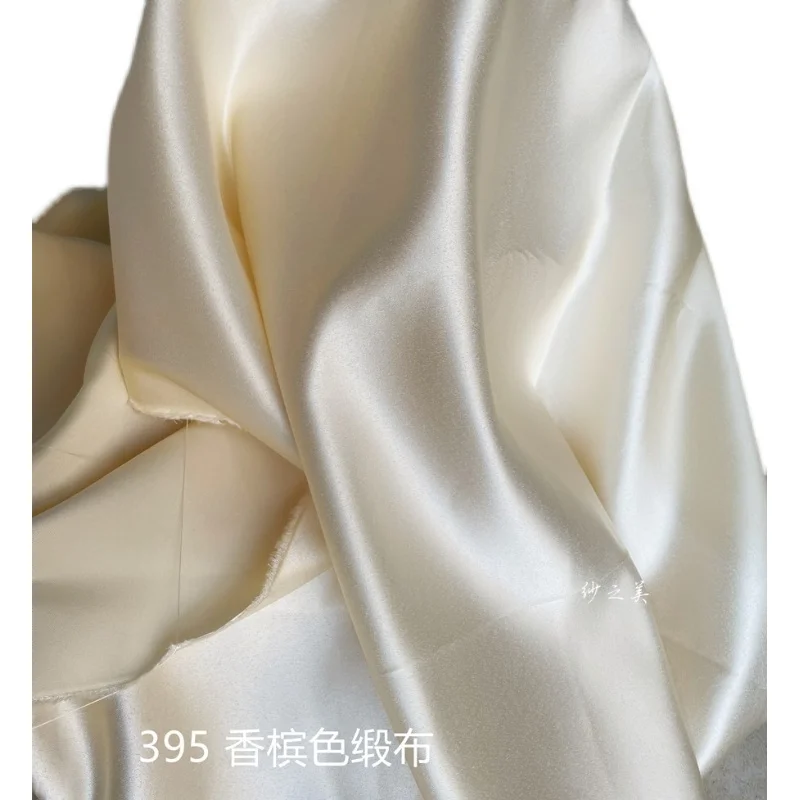Nuovo tessuto di raso bianco color champagne cucito abito da sposa abito da sera vestiti per bambole accessori tessuto tessuto di raso rigido