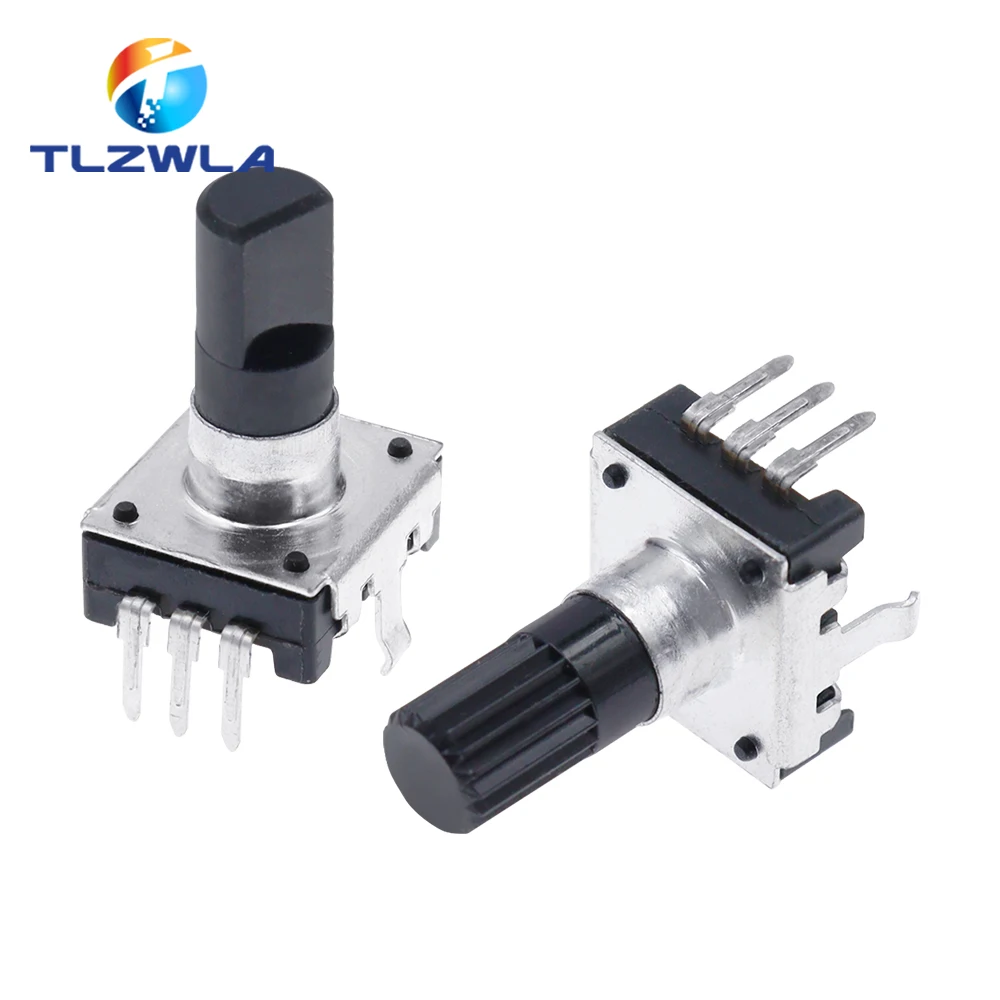 EC12 360 Degree Rotary Encoder RE12 Audio Encoder Coding 3Pin 24 Position No With Push Button Switch Handle 12/15/20mm