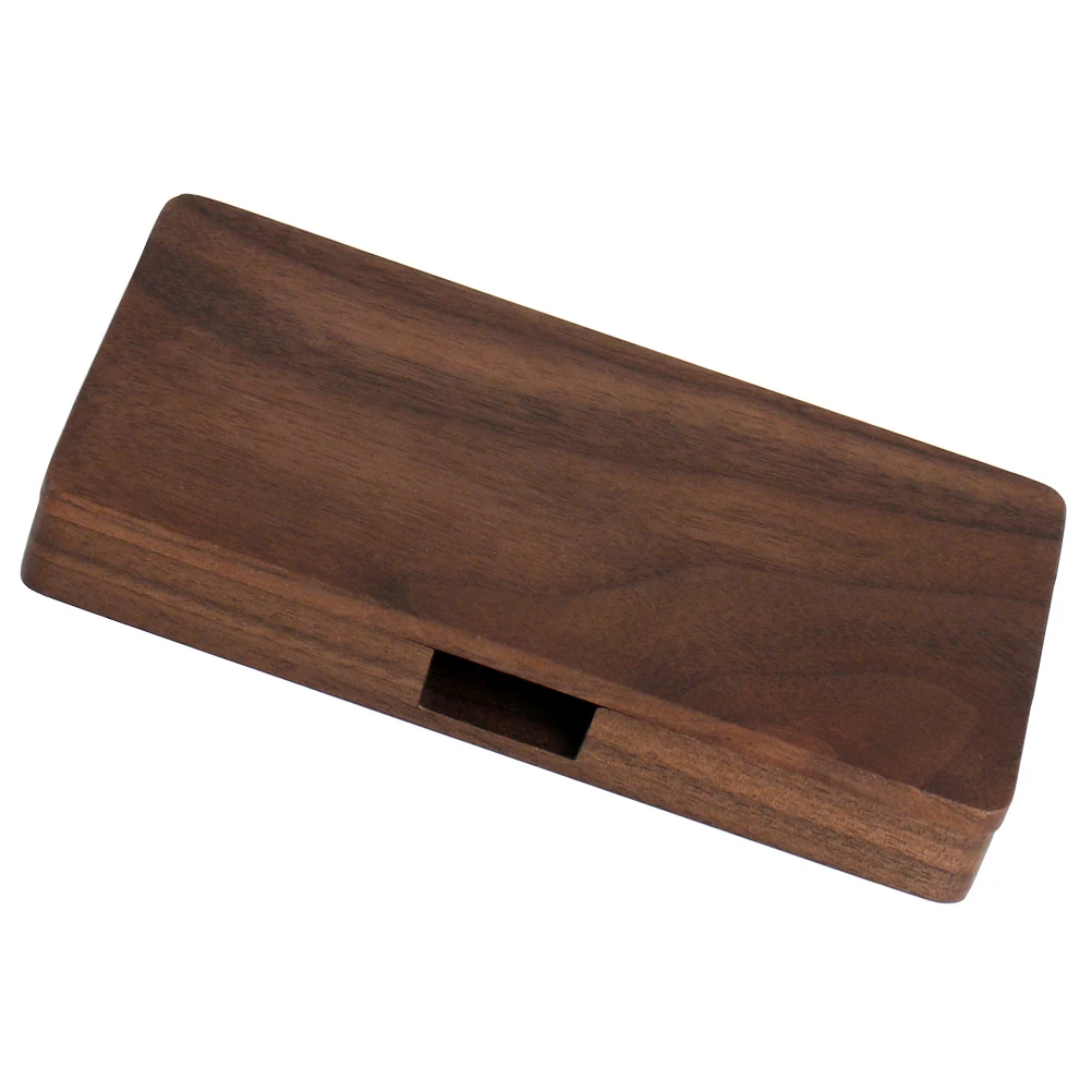 

Magnetic Business Card Box Walnut Cards Case Holder Travel Essential Passport ID Storage Lightweight Portable Gifts