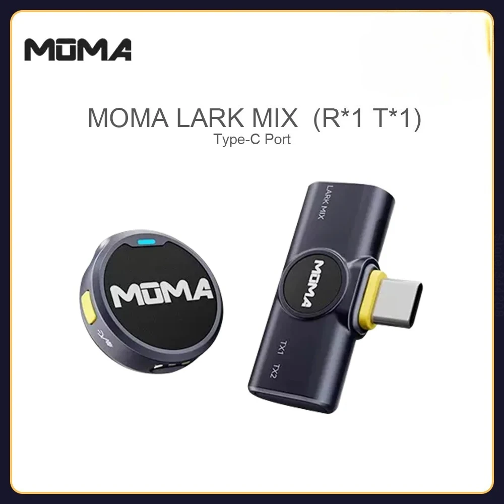MOMA Microphone Lark MIX Button Collar Clip Magnetic Wireless Dual