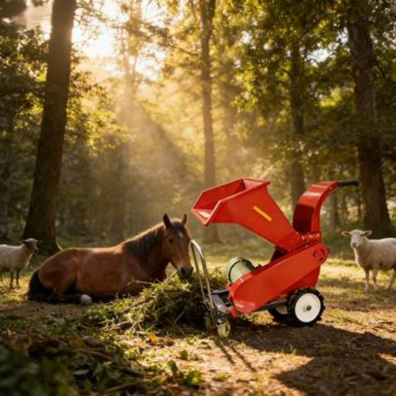 Broyeur de branches de jardin mobile à moteur diesel haute productivité