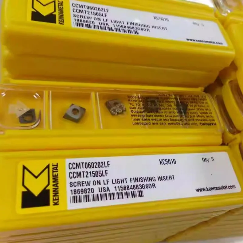 Kennametal Cnc Turning Tool Carbide Inserts Ferramentas de Corte de Precisão de Alta Qualidade Ccmt060202lf Kc5010 Ccmt21505lf 10 Pcs
