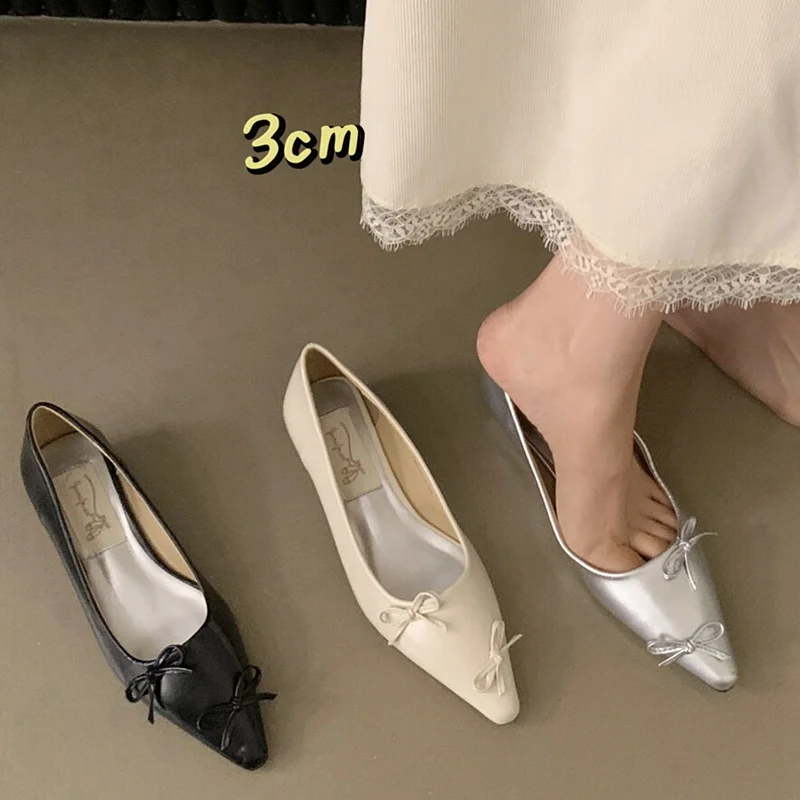 

Bowtie Flats Shoes Women Ballerina Pointed Toe Slip on Ballet Flats Lazy Loafers Moccasin Ladies Casual Comfort Shoes 2024 Mujer