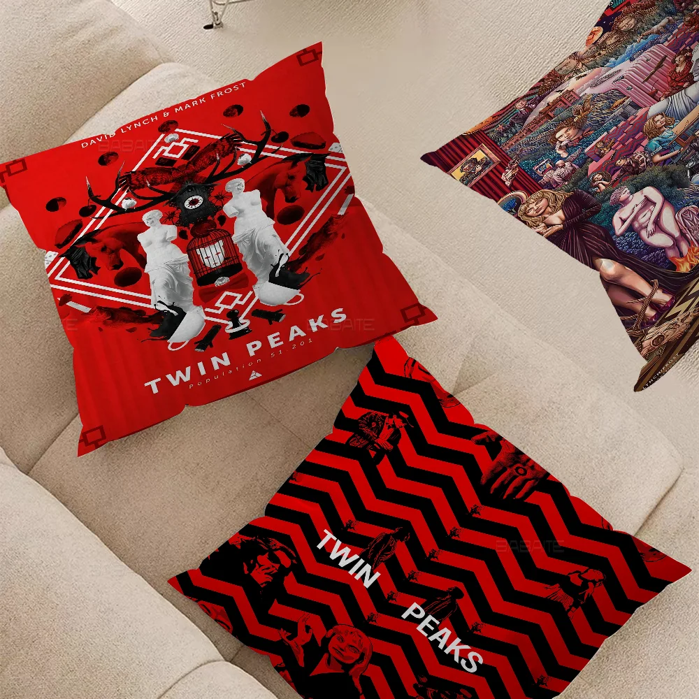 

Twin Peaks Pillow Covers Cartoon Sofa Decorative Home Double-sided Printing Short Plush Cute Cushion Cover