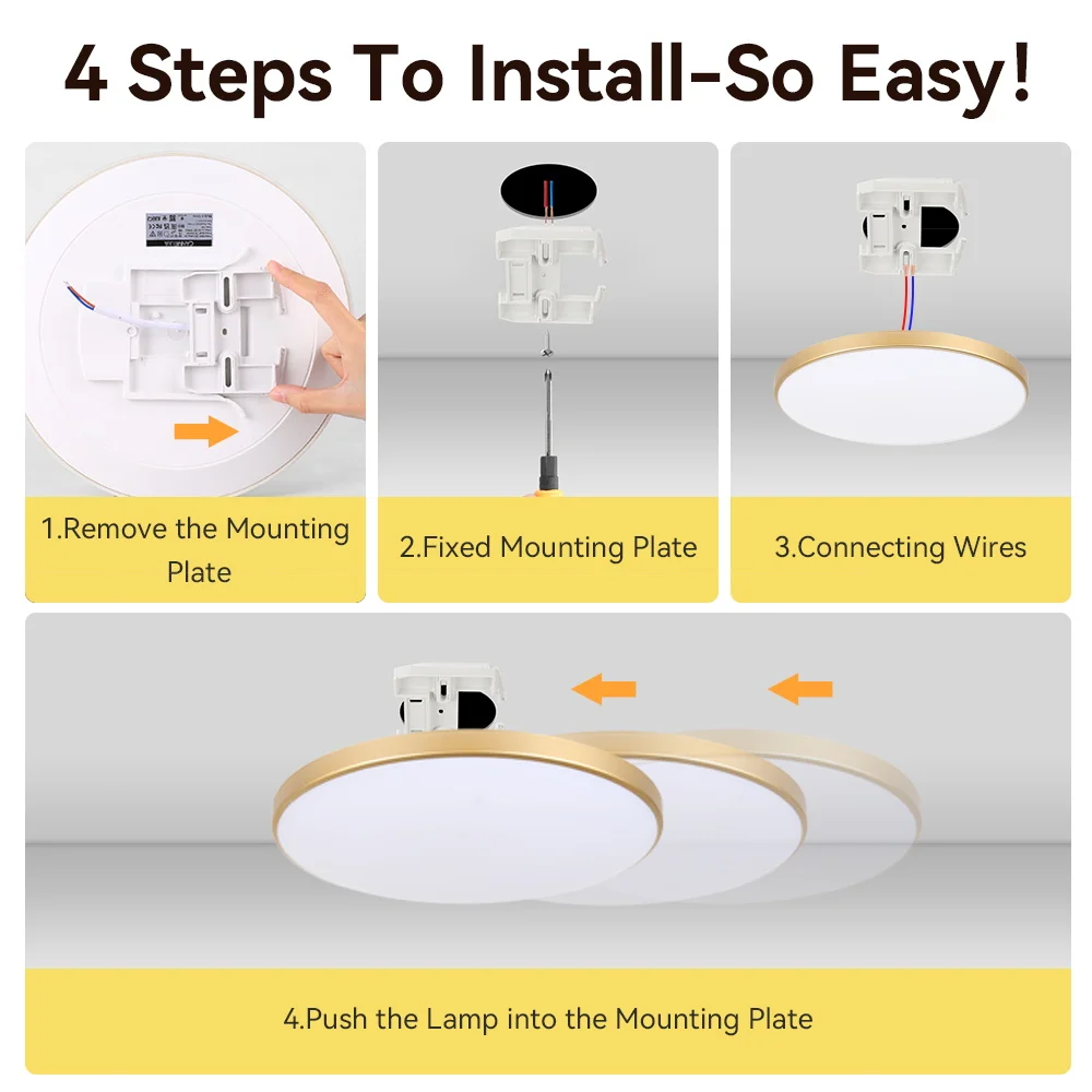 220v conduziu a lâmpada do teto dourado ultra-fino painel de luz ip44 à prova dip44 água luz de teto para banheiro quarto corredor iluminação de teto