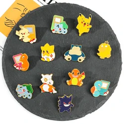 4 pcs Creative Brooch Set Cute Game Console Pikachu Togepi Charmander Enamel Pin Wallet Backpack Clothing Jewelry