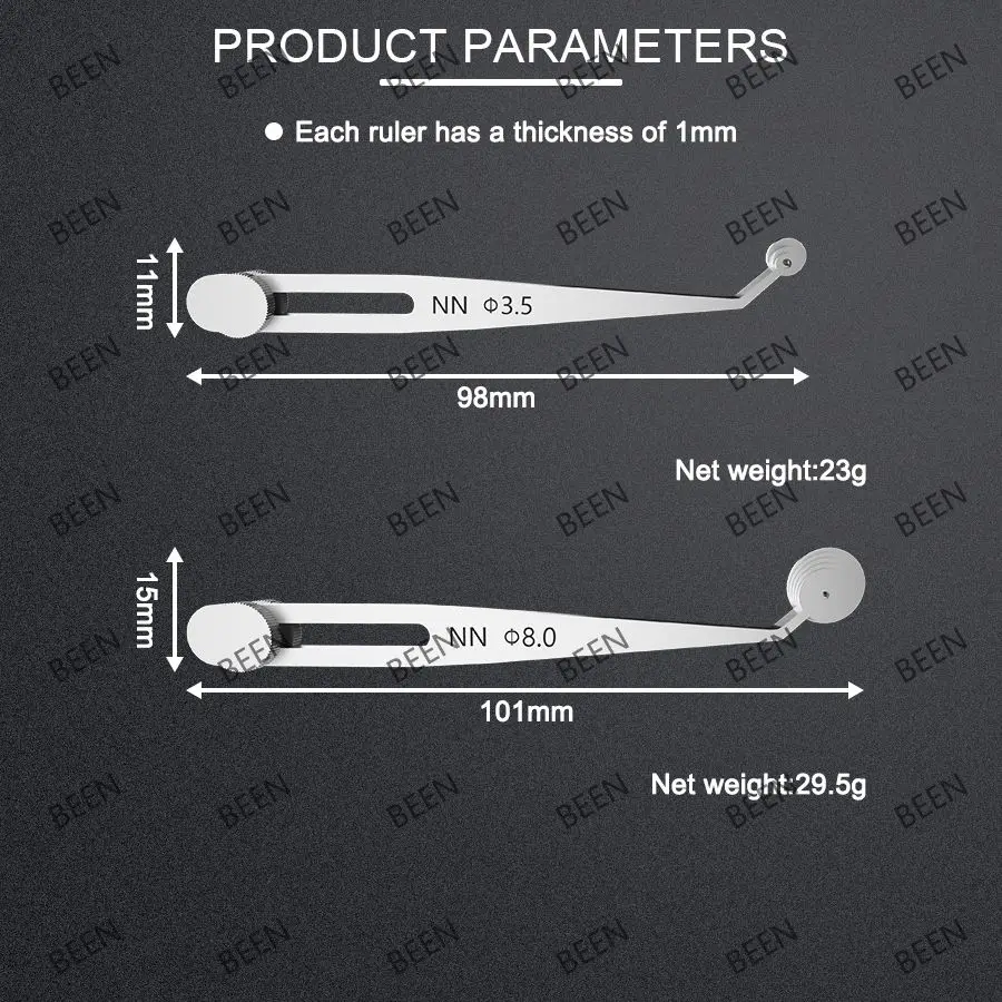 Dental Implant Calipers 8-12 Adjustable Positioning Planning Ruler Interdental Measuring Ruler Implant Diagnosis Ruler