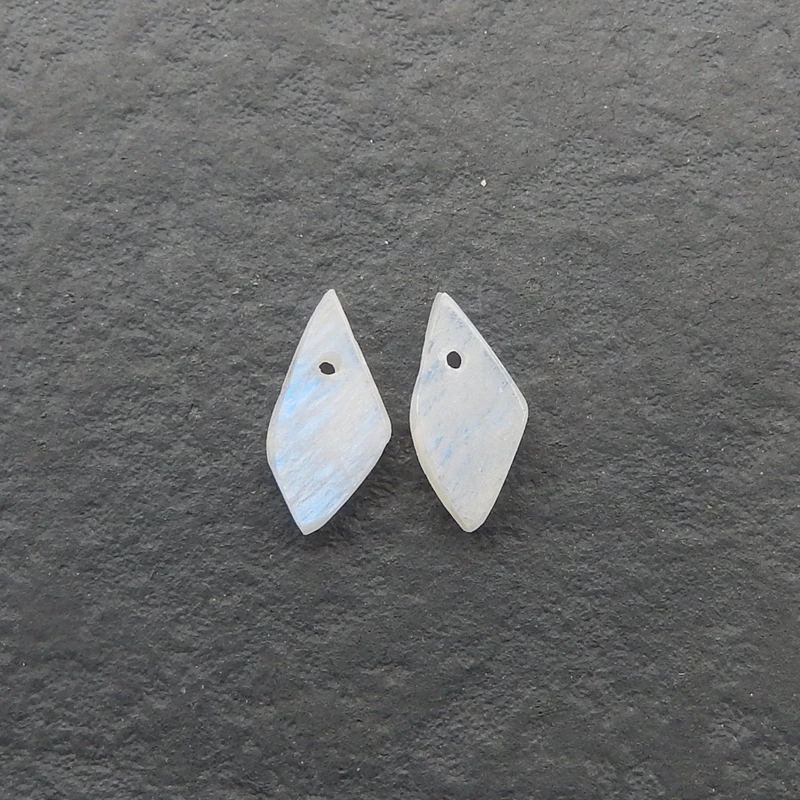 

Natural Moon Stone Earring Beads Nugget Shape Handmade Jewelry Accessories for Women 14x7x3mm 0.8g