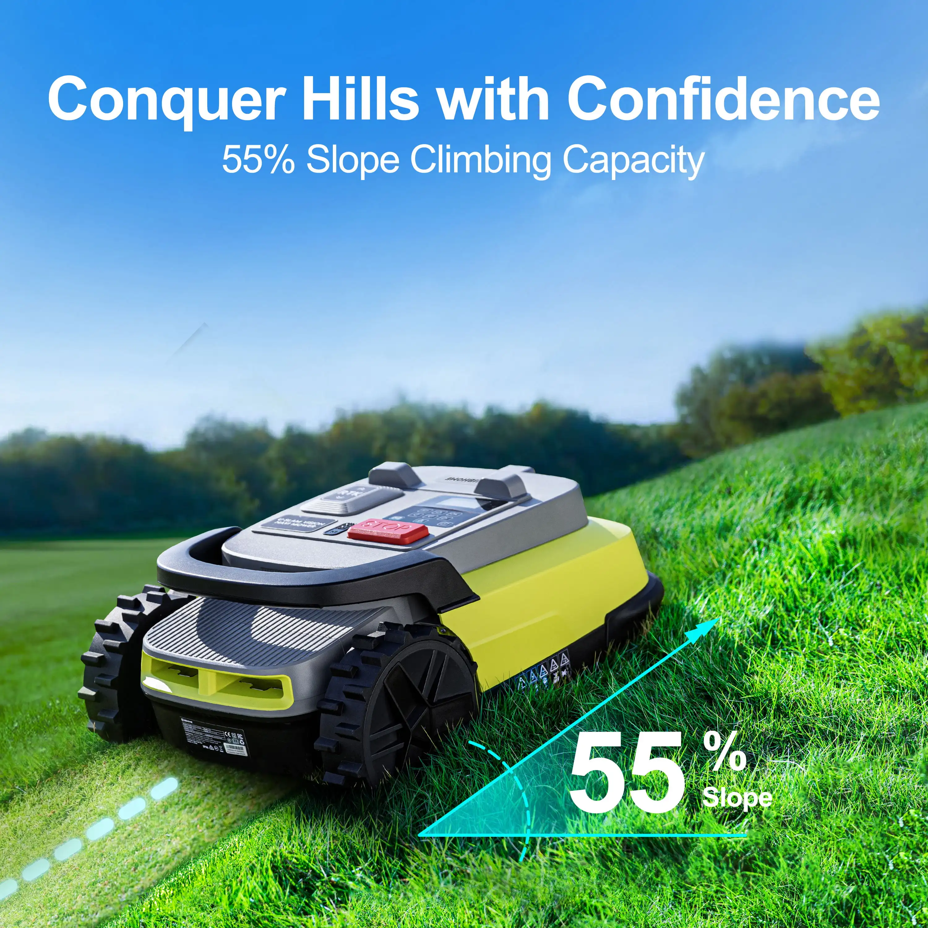 EU Sotcks UBHOME M10 Wireless Robot Lawn Mower, 1000m² ,with Full Frequency Band RTK+AI Vision And App Control Quiet Lawnmower