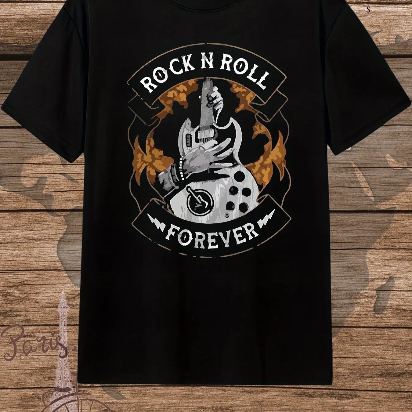 

ROCK N ROLL FOREVER Printed Men's Short Sleeve Multifunctional T-shirt, Comforta
